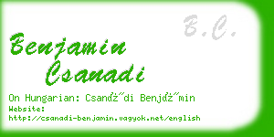 benjamin csanadi business card